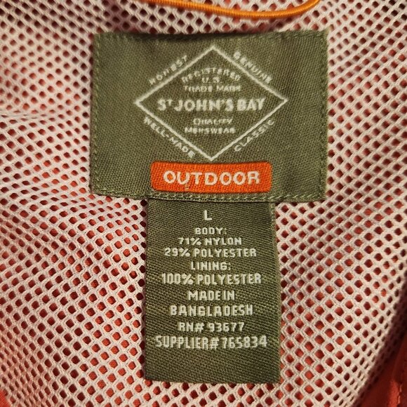 St. John's Bay Outdoor Shirt No Fly Zone Insect Repellent Vented Red Large NEW - Picture 8 of 10